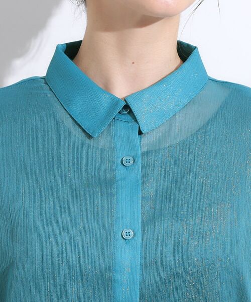 SHOO・LA・RUE / シューラルー シャツ・ブラウス | 大人のシアー感 ラメが華やかな楊柳ポンチョシャツ | 詳細20