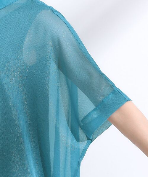 SHOO・LA・RUE / シューラルー シャツ・ブラウス | 大人のシアー感 ラメが華やかな楊柳ポンチョシャツ | 詳細21
