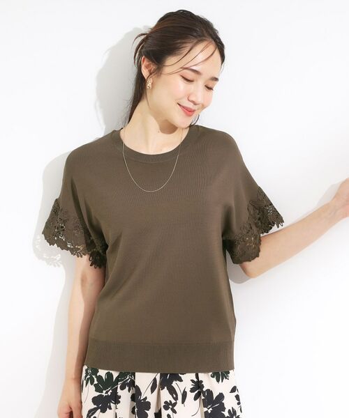 SHOO・LA・RUE / シューラルー ニット・セーター | 【S-LL/ひんやり/UV/】大人上品な お袖レースニット | 詳細10