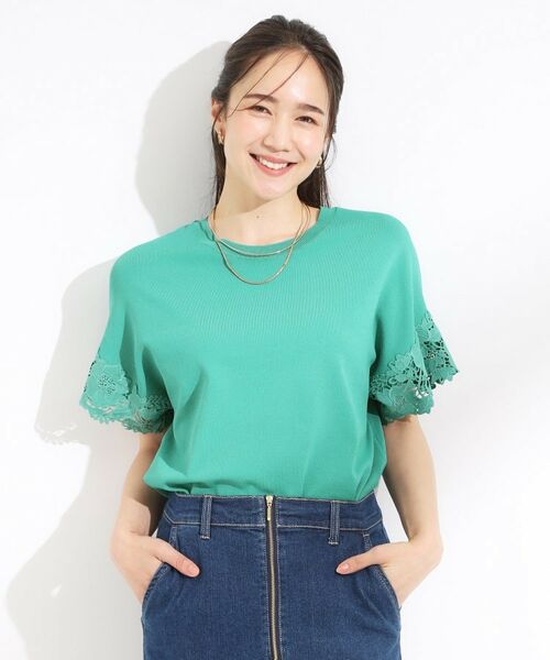 SHOO・LA・RUE / シューラルー ニット・セーター | 【S-LL/ひんやり/UV/】大人上品な お袖レースニット | 詳細13