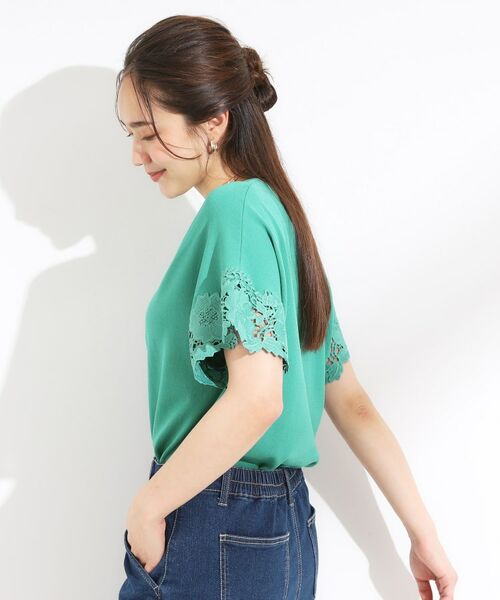 SHOO・LA・RUE / シューラルー ニット・セーター | 【S-LL/ひんやり/UV/】大人上品な お袖レースニット | 詳細14