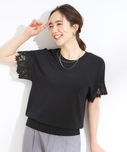 SHOO・LA・RUE / シューラルー ニット・セーター | 【S-LL/ひんやり/UV/】大人上品な お袖レースニット | 詳細5