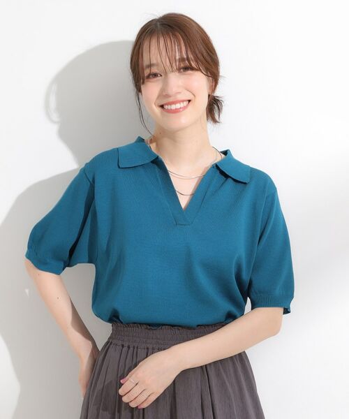 SHOO・LA・RUE / シューラルー ニット・セーター | 【S-LL/洗える】大人の抜け感 スキッパーニット | 詳細8