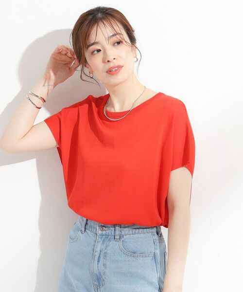 SHOO・LA・RUE / シューラルー ニット・セーター | 【ひんやり/S-LL】さらさらな肌触りが心地よい フレンチスリーブニット | 詳細13