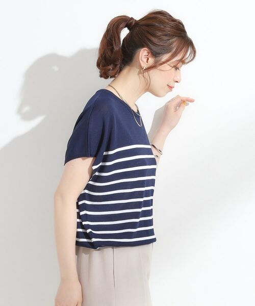 SHOO・LA・RUE / シューラルー ニット・セーター | 【ひんやり/S-LL】さらさらな肌触りが心地よい フレンチスリーブニット | 詳細2