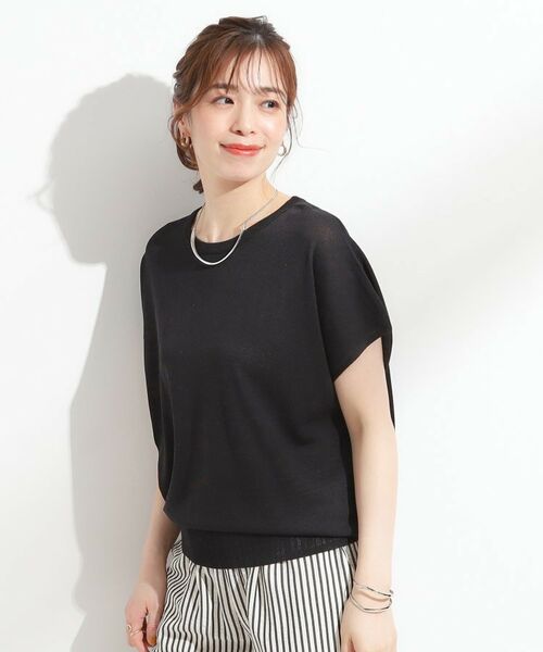 SHOO・LA・RUE / シューラルー ニット・セーター | 【ひんやり/S-LL】さらさらな肌触りが心地よい フレンチスリーブニット | 詳細6