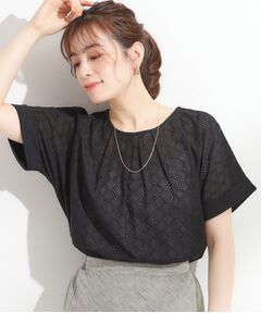 SHOO・LA・RUE / シューラルー カットソー | 【S-LL】大人の上品な甘さ 刺繍レース切り替えトップス