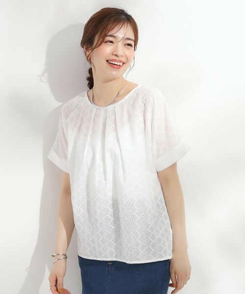 SHOO・LA・RUE / シューラルー カットソー | 【S-LL】大人の上品な甘さ 刺繍レース切り替えトップス | 詳細9