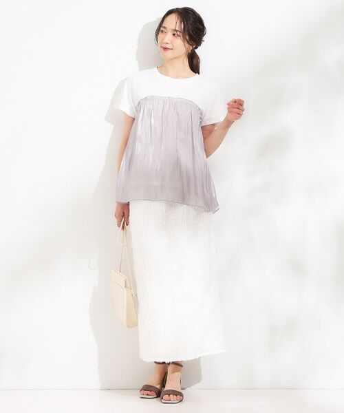 SHOO・LA・RUE / シューラルー カットソー | 【S-LL/ひんやり】インせず決まる ビスチェ風ドッキングトップス | 詳細3