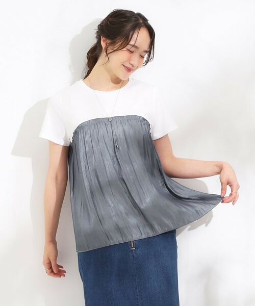 SHOO・LA・RUE / シューラルー カットソー | 【S-LL/ひんやり】インせず決まる ビスチェ風ドッキングトップス | 詳細5