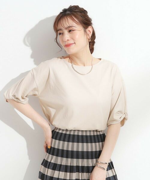 SHOO・LA・RUE / シューラルー カットソー | 【ひんやり/洗える/S-LL】袖ねじりシルケットトップス | 詳細13