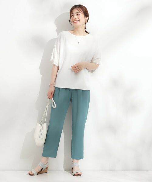 SHOO・LA・RUE / シューラルー カットソー | 【ひんやり/洗える/S-LL】袖ねじりシルケットトップス | 詳細3