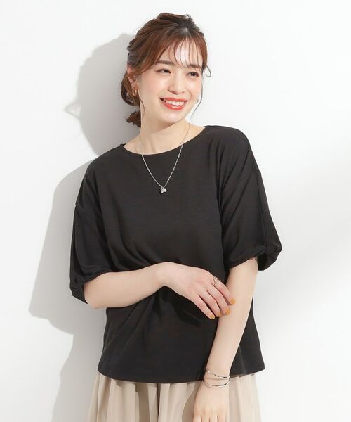 SHOO・LA・RUE / シューラルー カットソー | 【ひんやり/洗える/S-LL】袖ねじりシルケットトップス | 詳細5