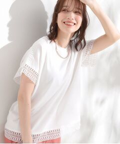 【S-LL/ひんやり】インせず決まる 楽してきれいなレース付きトップス