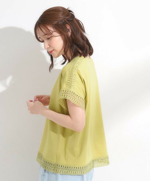 SHOO・LA・RUE / シューラルー カットソー | 【S-LL/ひんやり】インせず決まる 楽してきれいなレース付きトップス | 詳細10