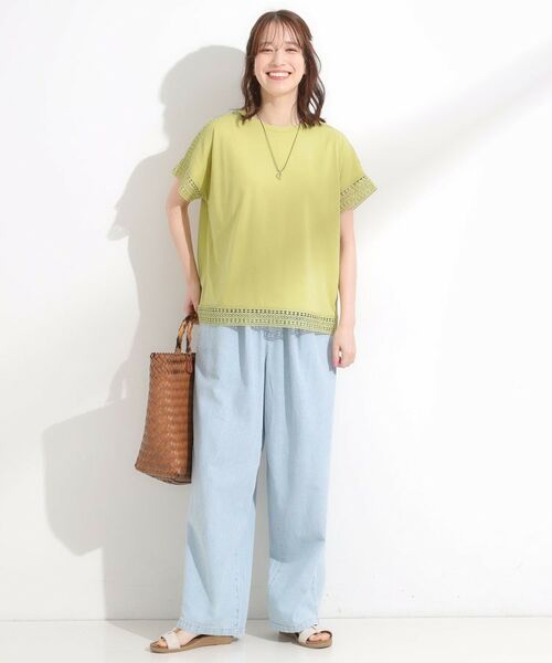 SHOO・LA・RUE / シューラルー カットソー | 【S-LL/ひんやり】インせず決まる 楽してきれいなレース付きトップス | 詳細11