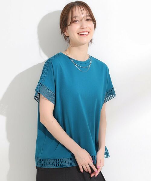 SHOO・LA・RUE / シューラルー カットソー | 【S-LL/ひんやり】インせず決まる 楽してきれいなレース付きトップス | 詳細14