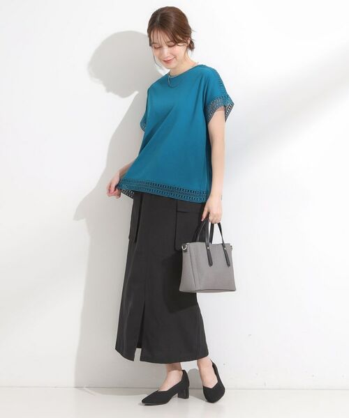 SHOO・LA・RUE / シューラルー カットソー | 【S-LL/ひんやり】インせず決まる 楽してきれいなレース付きトップス | 詳細15