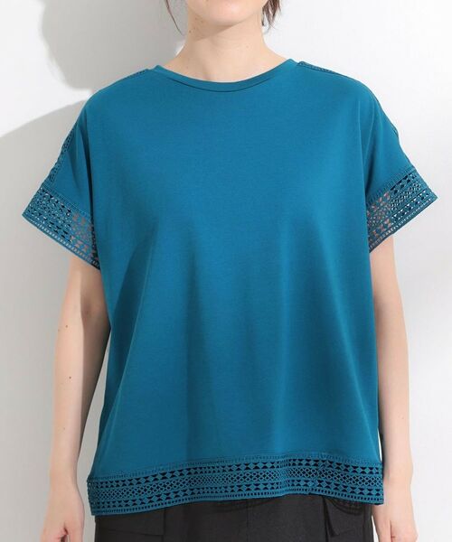 SHOO・LA・RUE / シューラルー カットソー | 【S-LL/ひんやり】インせず決まる 楽してきれいなレース付きトップス | 詳細17