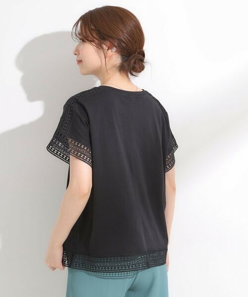 SHOO・LA・RUE / シューラルー カットソー | 【S-LL/ひんやり】インせず決まる 楽してきれいなレース付きトップス | 詳細6