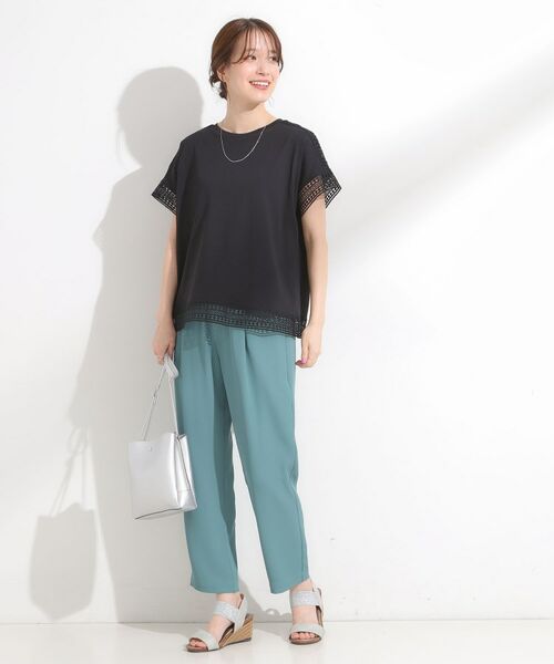 SHOO・LA・RUE / シューラルー カットソー | 【S-LL/ひんやり】インせず決まる 楽してきれいなレース付きトップス | 詳細7