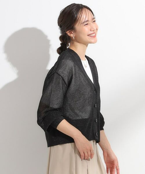 SHOO・LA・RUE / シューラルー カーディガン・ボレロ | キラッと光るラメとスパンコールが印象的 メッシュカーディガン | 詳細2