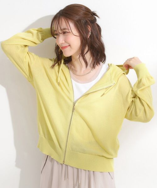 SHOO・LA・RUE / シューラルー カーディガン・ボレロ | 冷房対策にも 上品なシアー感のニットパーカ | 詳細10