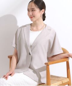 SHOO・LA・RUE / シューラルー テーラードジャケット | 【S-LL】さらりと着たい大人のための 麻調半袖ジャケット