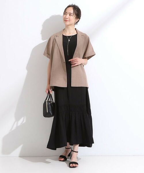 SHOO・LA・RUE / シューラルー テーラードジャケット | 【S-LL】さらりと着たい大人のための 麻調半袖ジャケット | 詳細11