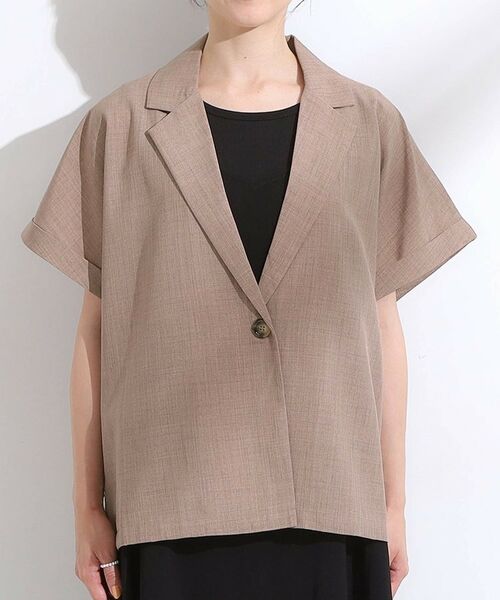 SHOO・LA・RUE / シューラルー テーラードジャケット | 【S-LL】さらりと着たい大人のための 麻調半袖ジャケット | 詳細13