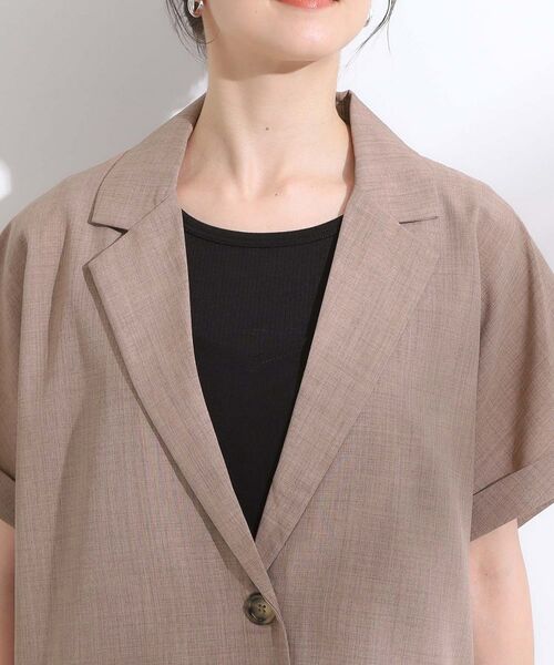 SHOO・LA・RUE / シューラルー テーラードジャケット | 【S-LL】さらりと着たい大人のための 麻調半袖ジャケット | 詳細16