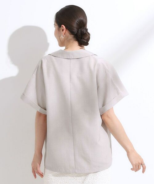 SHOO・LA・RUE / シューラルー テーラードジャケット | 【S-LL】さらりと着たい大人のための 麻調半袖ジャケット | 詳細2