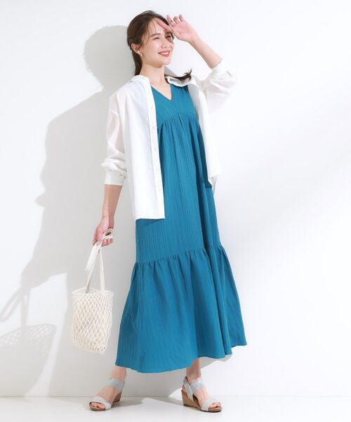 SHOO・LA・RUE / シューラルー ロング・マキシ丈ワンピース | 【S-LL】後ろ姿も抜かりなく 1枚でサマ見え ティアードワンピース | 詳細11