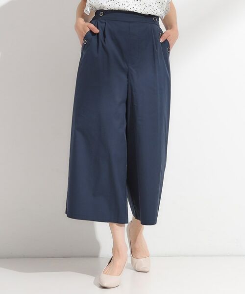 SHOO・LA・RUE / シューラルー ショート・ハーフ・半端丈パンツ | 【S-LL/ひんやり/UV】すっきり見えマリン風 ガウチョパンツ | 詳細1