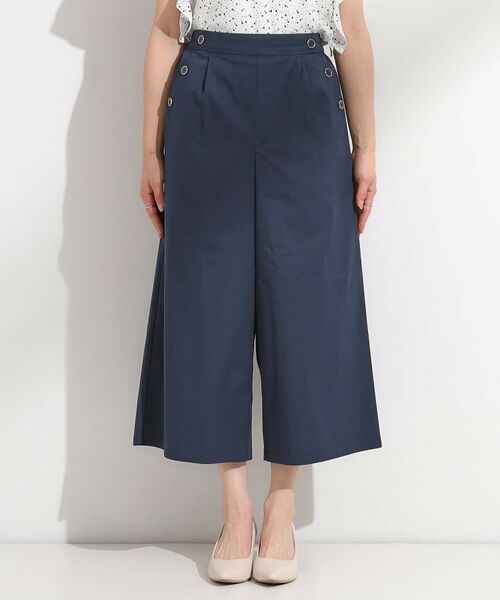 SHOO・LA・RUE / シューラルー ショート・ハーフ・半端丈パンツ | 【S-LL/ひんやり/UV】すっきり見えマリン風 ガウチョパンツ | 詳細13
