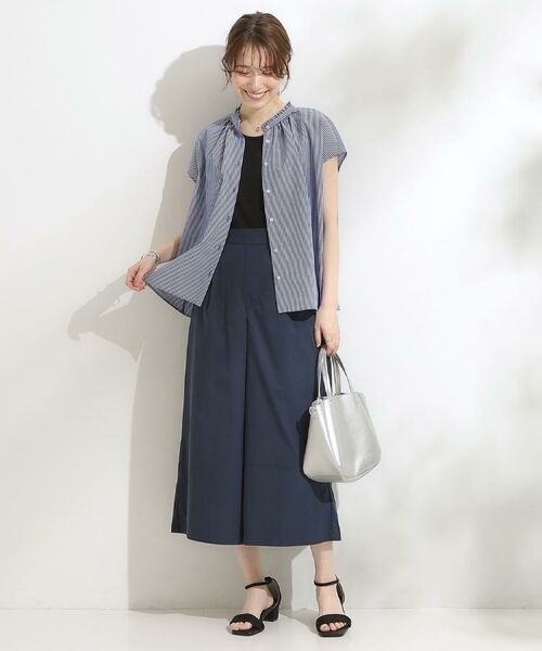 SHOO・LA・RUE / シューラルー ショート・ハーフ・半端丈パンツ | 【S-LL/ひんやり/UV】すっきり見えマリン風 ガウチョパンツ | 詳細20