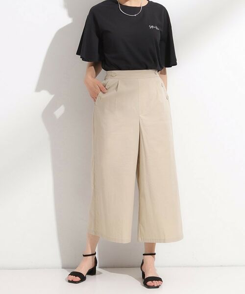 SHOO・LA・RUE / シューラルー ショート・ハーフ・半端丈パンツ | 【S-LL/ひんやり/UV】すっきり見えマリン風 ガウチョパンツ | 詳細9