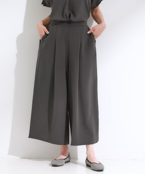 SHOO・LA・RUE / シューラルー ショート・ハーフ・半端丈パンツ | 【S-LL/セットアップ可/ひんやり】下半身カバーにも タックスカーチョ | 詳細1