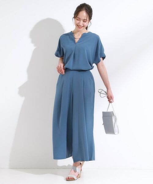 SHOO・LA・RUE / シューラルー ショート・ハーフ・半端丈パンツ | 【S-LL/セットアップ可/ひんやり】下半身カバーにも タックスカーチョ | 詳細14