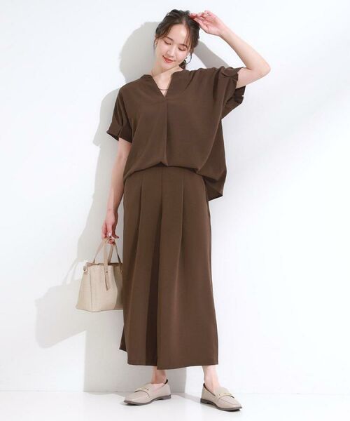 SHOO・LA・RUE / シューラルー ショート・ハーフ・半端丈パンツ | 【S-LL/セットアップ可/ひんやり】下半身カバーにも タックスカーチョ | 詳細9