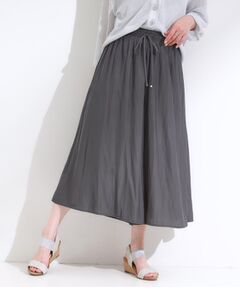 SHOO・LA・RUE / シューラルー ショート・ハーフ・半端丈パンツ | 【S-LL/裏地ひんやり】スカート見えで上品に マットサテンスカーチョ