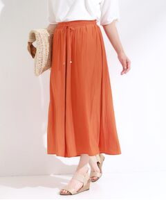 SHOO・LA・RUE / シューラルー ショート・ハーフ・半端丈パンツ | 【S-LL/裏地ひんやり】スカート見えで上品に マットサテンスカーチョ