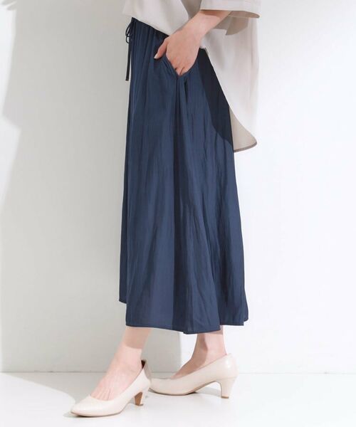 SHOO・LA・RUE / シューラルー ショート・ハーフ・半端丈パンツ | 【S-LL/裏地ひんやり】スカート見えで上品に マットサテンスカーチョ | 詳細10