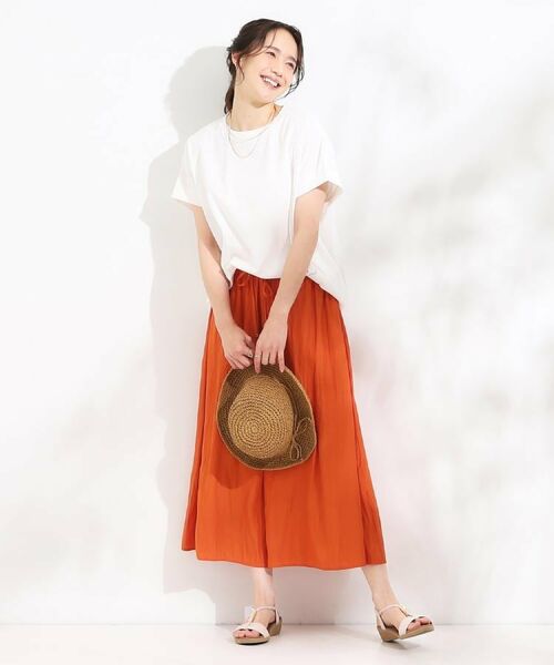 SHOO・LA・RUE / シューラルー ショート・ハーフ・半端丈パンツ | 【S-LL/裏地ひんやり】スカート見えで上品に マットサテンスカーチョ | 詳細28