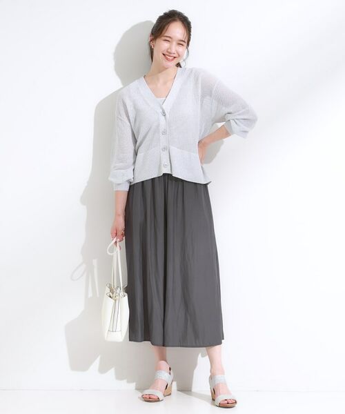 SHOO・LA・RUE / シューラルー ショート・ハーフ・半端丈パンツ | 【S-LL/裏地ひんやり】スカート見えで上品に マットサテンスカーチョ | 詳細3