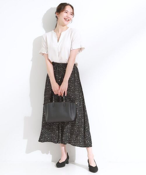 SHOO・LA・RUE / シューラルー ショート・ハーフ・半端丈パンツ | 【S-LL/裏地ひんやり】スカート見えで上品に マットサテンスカーチョ | 詳細7