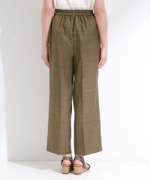 SHOO・LA・RUE / シューラルー パンツ | 【S-LL/洗濯後しわになりにくい】ゴールドパーツできれい見え 麻調タックワイドパンツ | 詳細14