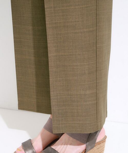 SHOO・LA・RUE / シューラルー パンツ | 【S-LL/洗濯後しわになりにくい】ゴールドパーツできれい見え 麻調タックワイドパンツ | 詳細19
