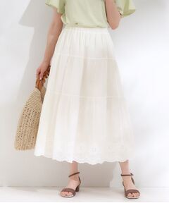 SHOO・LA・RUE / シューラルー ロング・マキシ丈スカート | 華やかさをプラスする 刺繍レースティアードスカート