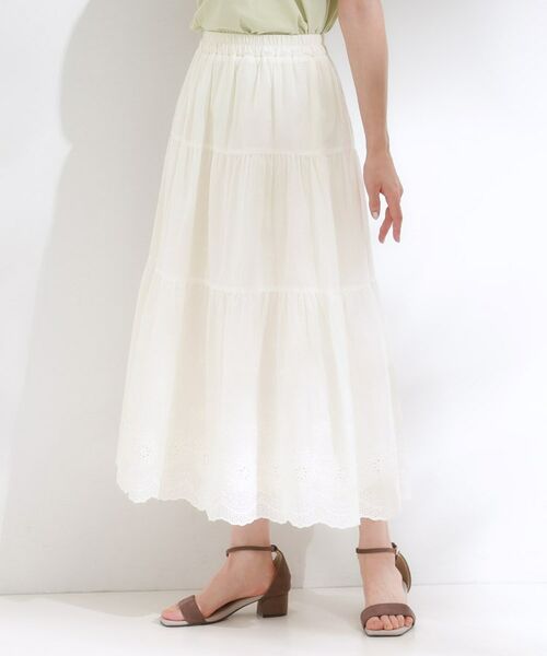 SHOO・LA・RUE / シューラルー ロング・マキシ丈スカート | 華やかさをプラスする 刺繍レースティアードスカート | 詳細1